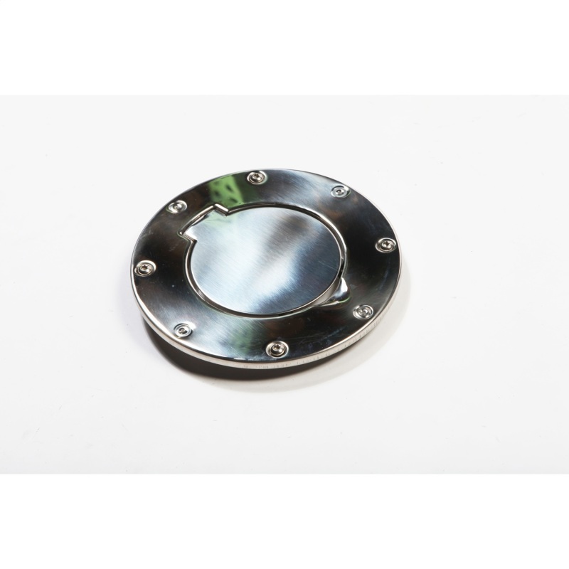 Jeep Wrangler TJ Fuel Tank Cap Door - Rugged Ridge - Non-Locking - Stainless Steel - `97-`06